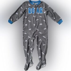 Baby Boys Dino Roar Fleece Footed Pajamas Size 3T